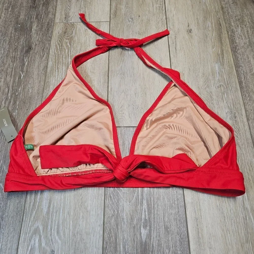 J. Crew Red Halter Tie Back Bikini Top Women's 3X Plus Swim Separates Beach